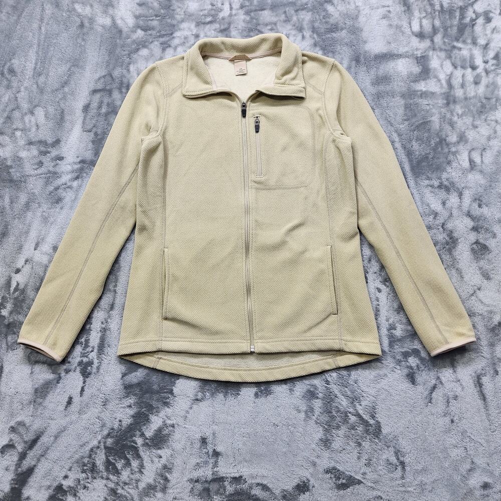 Duluth Trading Jacket Womens XS Beige Full Zip Fleece Casual Outdoors Pockets